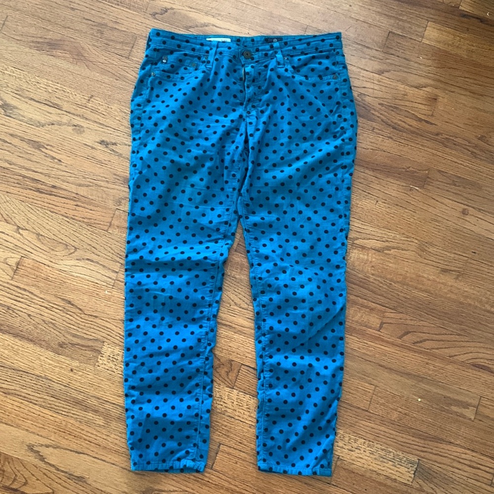 Anthropologie Stevie ankle corduroy polka dot pants